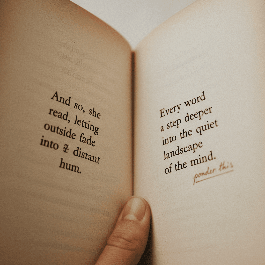 Hands flipping through pages of an open book on a wooden table near a coffee cup